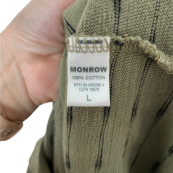 MONROW | Striped Tank Dress in Moss Green Large - Picture 4 of 7